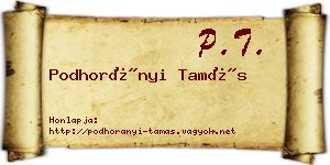 Podhorányi Tamás névjegykártya