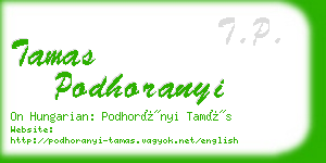 tamas podhoranyi business card